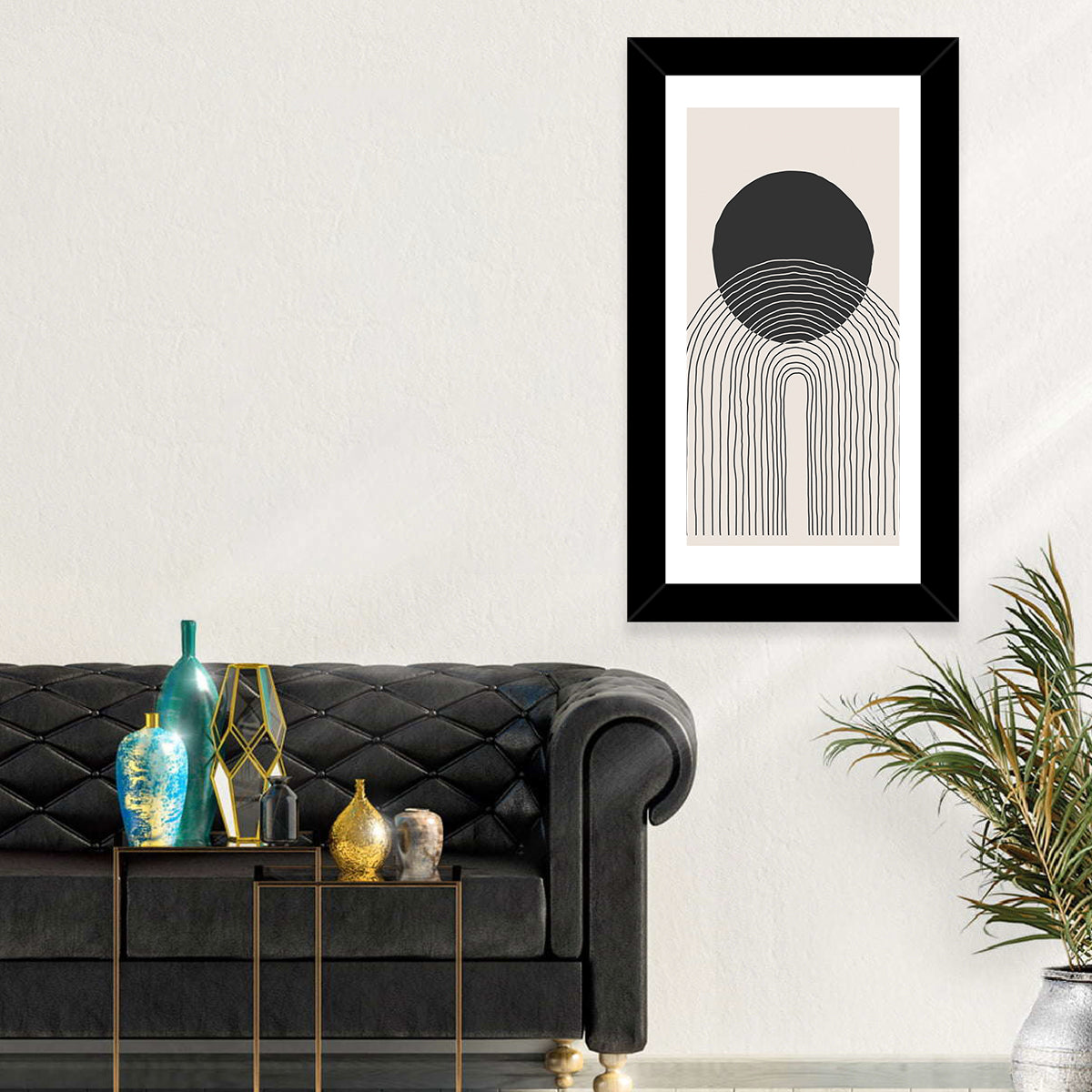 Minimalist Black Sun Wall Art