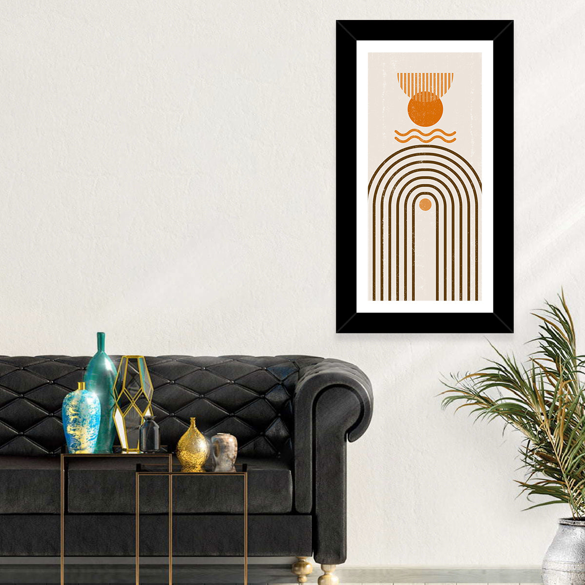 Concentric Arch Sun Wall Art in a room, portrait