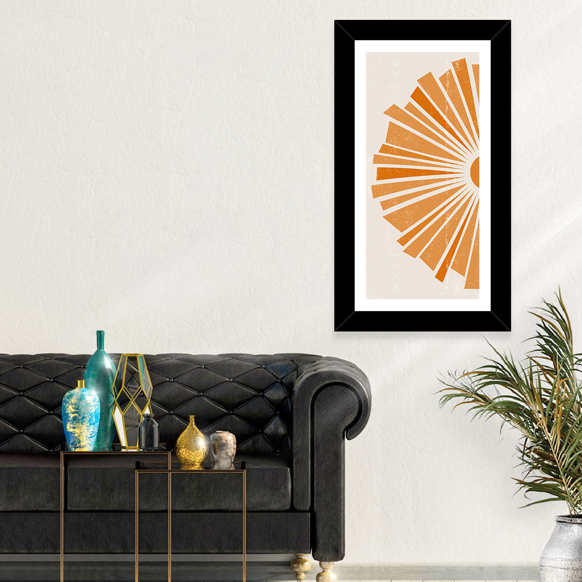 Semicircular Sunburst Minimalist Wall Art