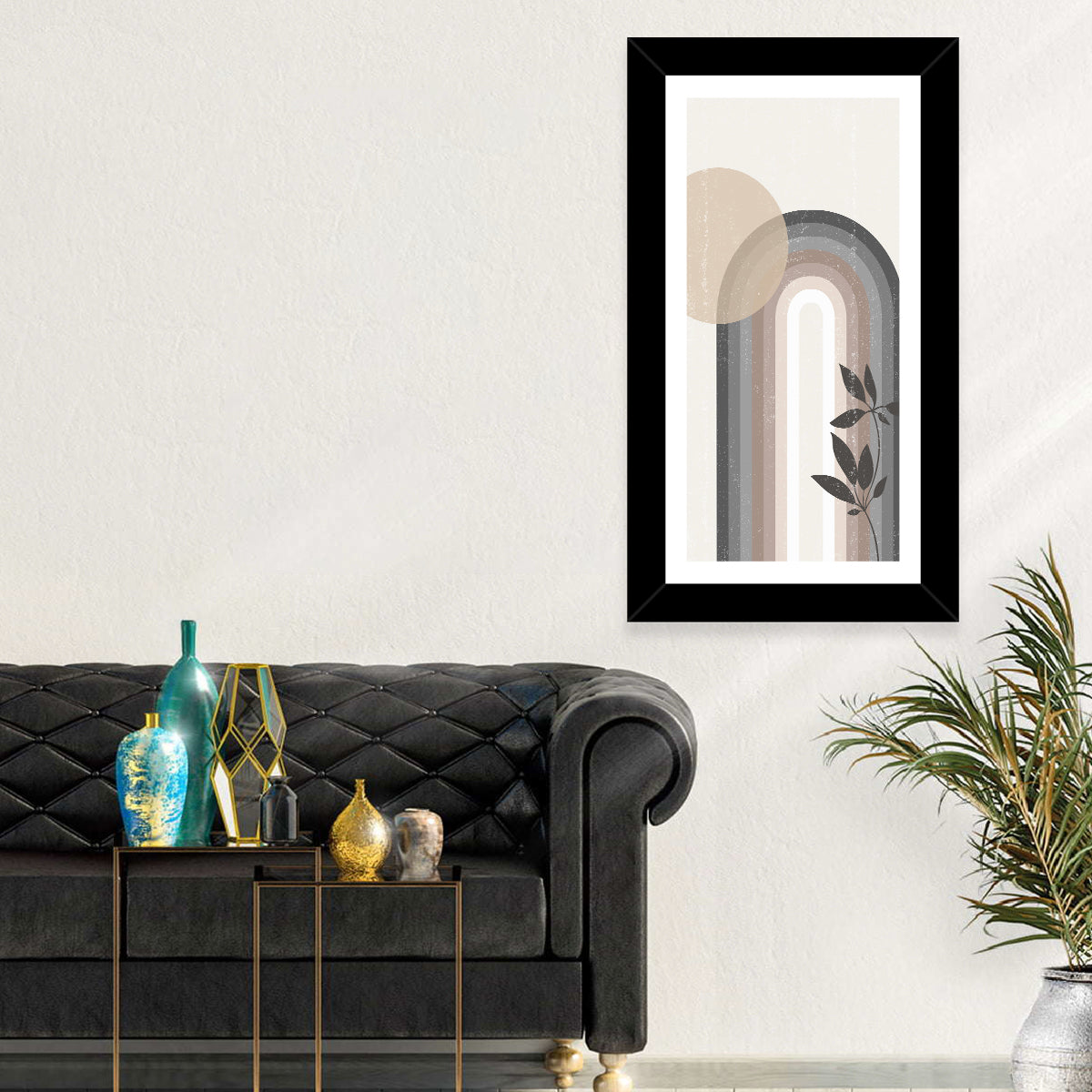 Sun Boho Minimalist Iv Wall Art in a room, portrait