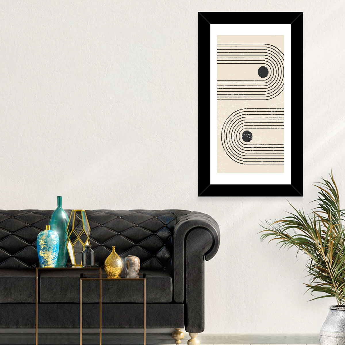 Round Paths Wall Art in a room, portrait