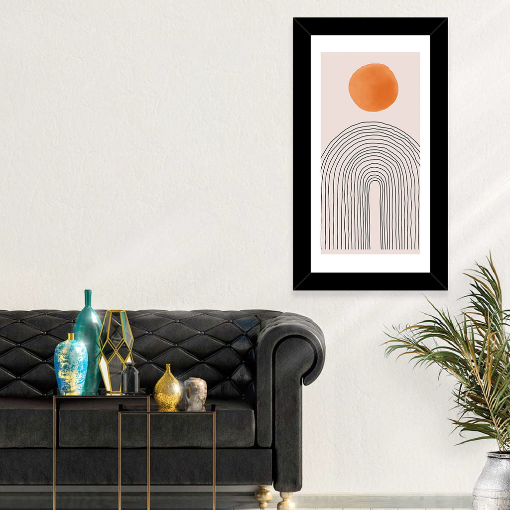 Hand-drawn Sun and Arches Wall Art