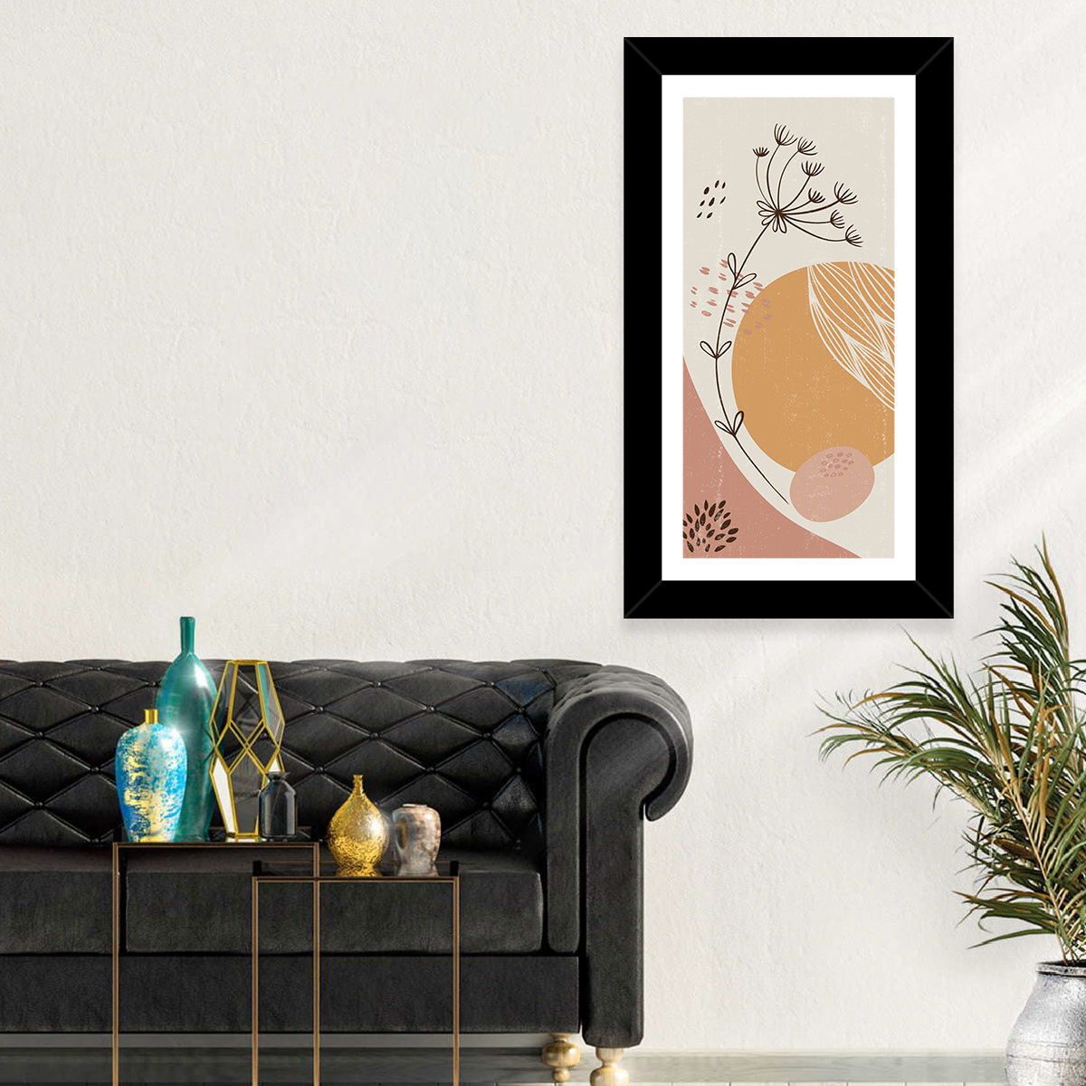 Terracotta Wildflower Abstract Wall Art