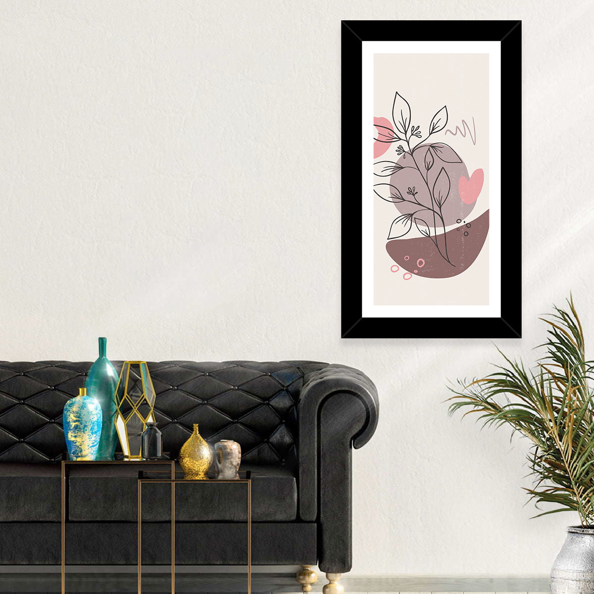 Mauve Botanical Line Wall Art