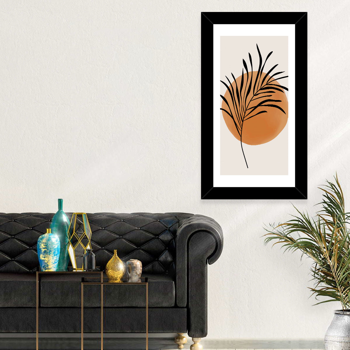 Long Palm Frond Minimalist Wall Art