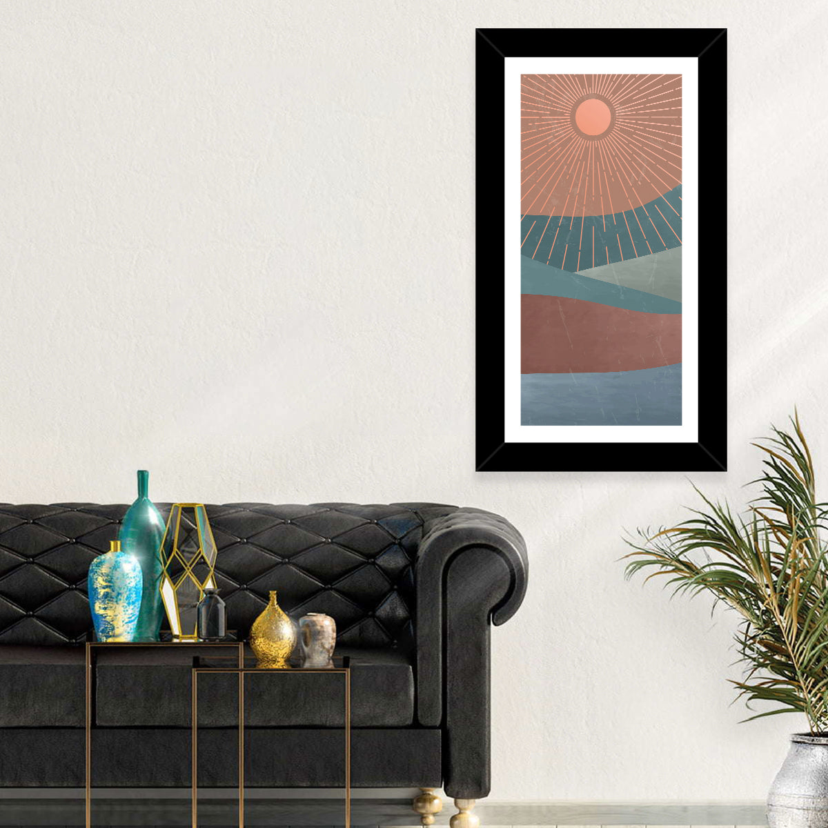 Minimalist Mountain Sunrise Wall Art