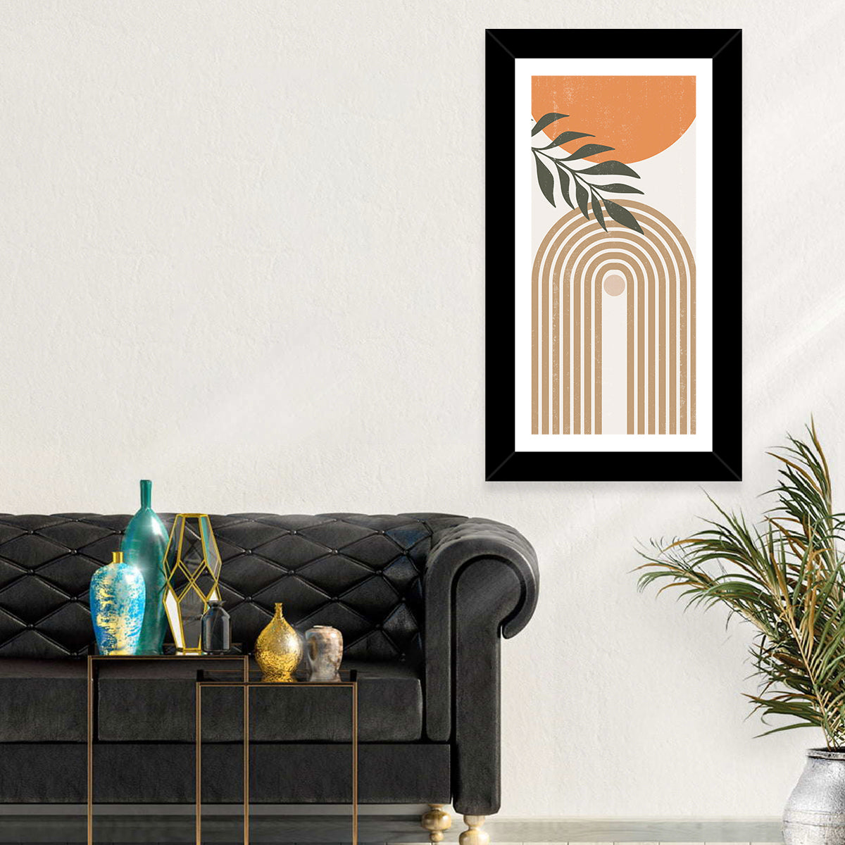 Sun Boho Paths Wall Art in a room, portrait