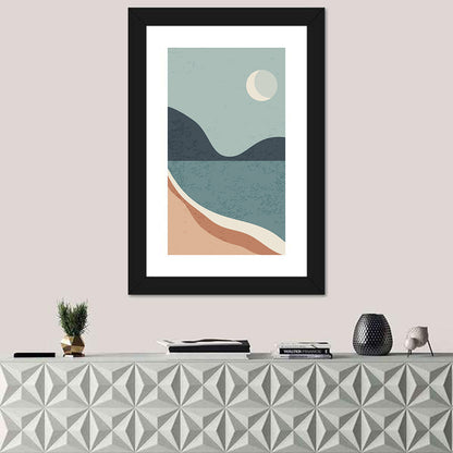 Crescent Moon Mountain Lake Wall Art