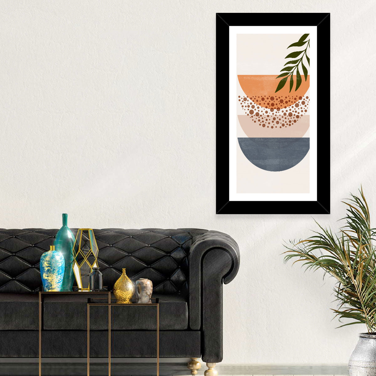 Stepping Stones Minimalist Wall Art in a room, portrait