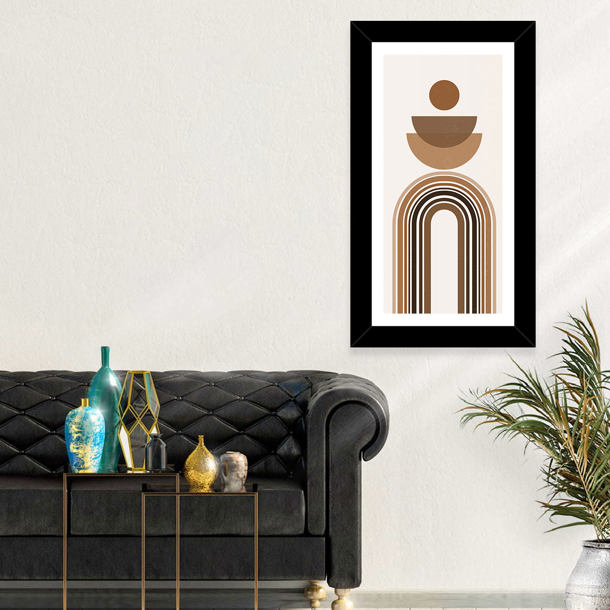 Neutral Rainbow Balance Wall Art in a room, portrait