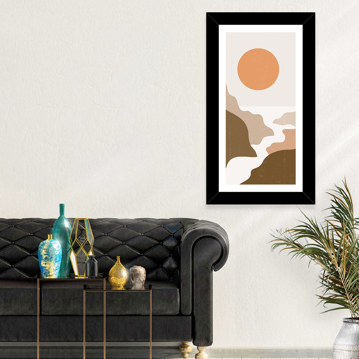 Sun Over Canyon River Wall Art in a room, portrait