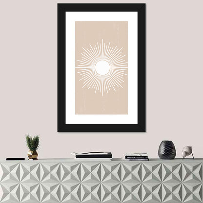 Beige Sunburst Abstract Wall Art