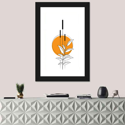 Cattails and Sun Illustration Wall Art