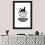 Palm Leaf with Stacked Bowls Wall Art