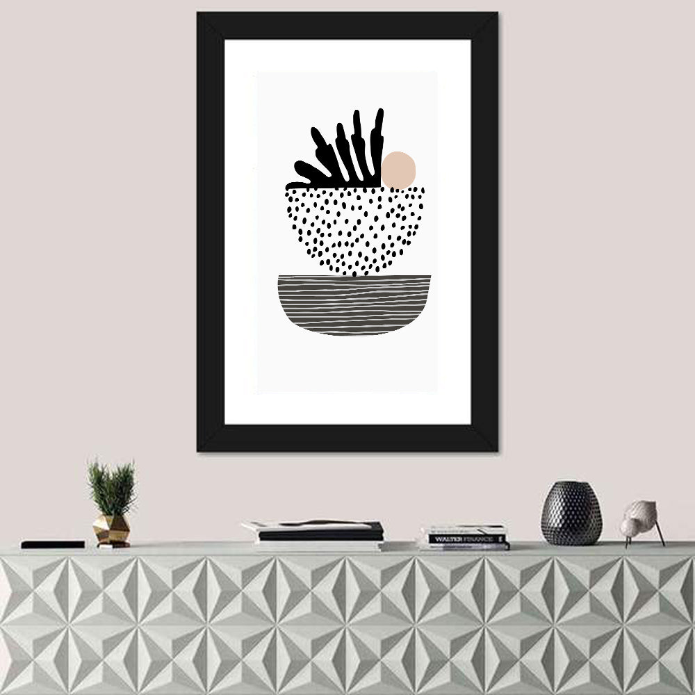 Palm Leaf with Stacked Bowls Wall Art