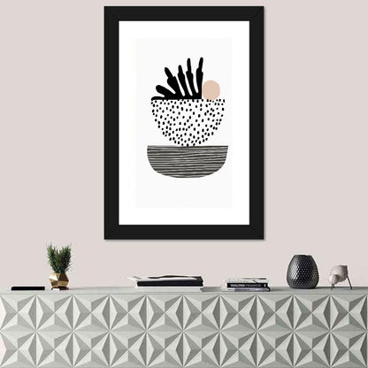 Palm Leaf with Stacked Bowls Wall Art