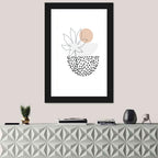 Palm Leaf with Peach Circle Illustration Wall Art