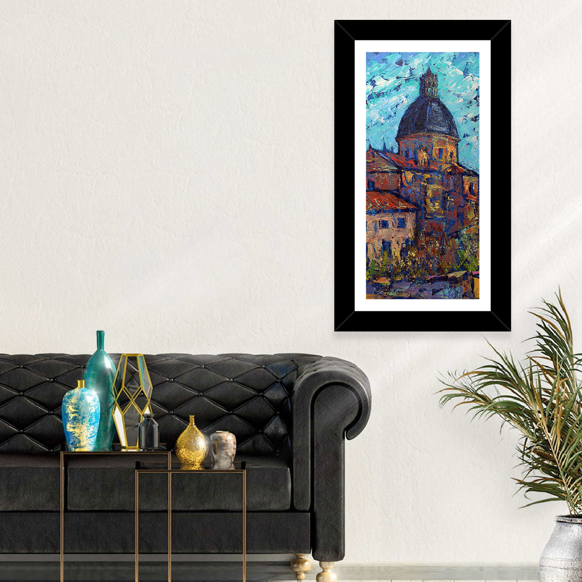 Salamanca Cathedral Dome Study Wall Art in a room, portrait