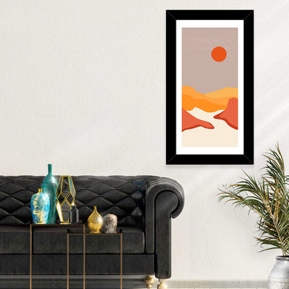 Desert Sunset Mountain Landscape Wall Art