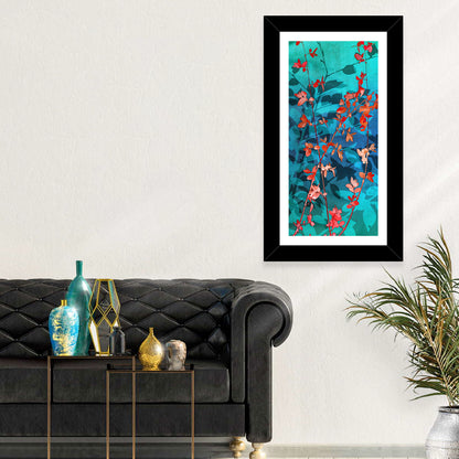 Red Leaf Branches Wall Art