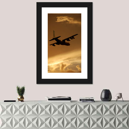 Turboprop Military Transport Silhouette Wall Art