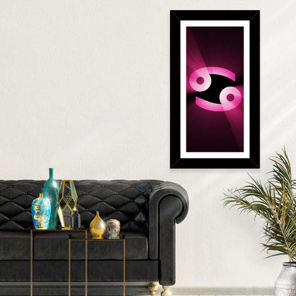 Glowing Pink Cancer Symbol Wall Art