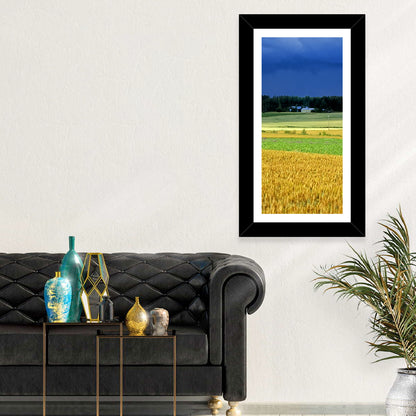 Cornfields Under Stormy Sky Wall Art
