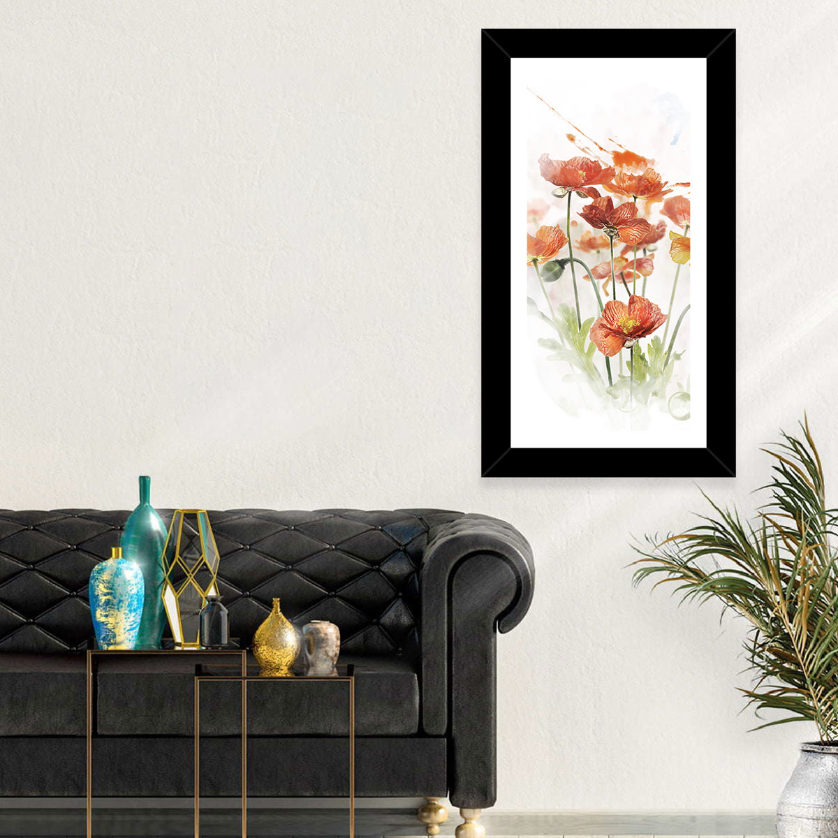 Orange Poppy Cluster Wall Art