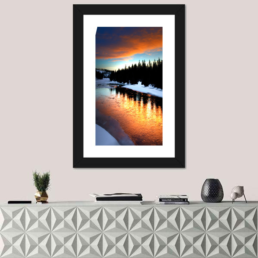 Golden Sunset Over Snowy River Wall Art