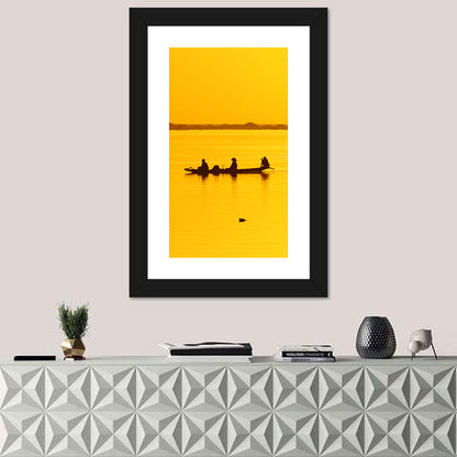 Pirogue at Golden Dusk Wall Art