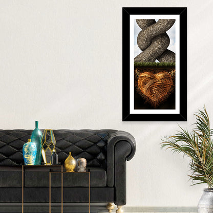 Intertwined Trees with Heart-shaped Roots Wall Art