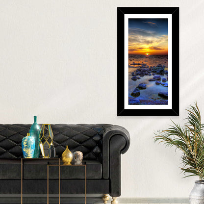 Sea Stones at Sunset Wall Art