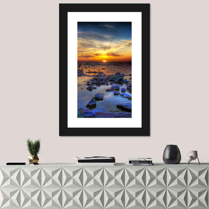 Sea Stones at Sunset Wall Art