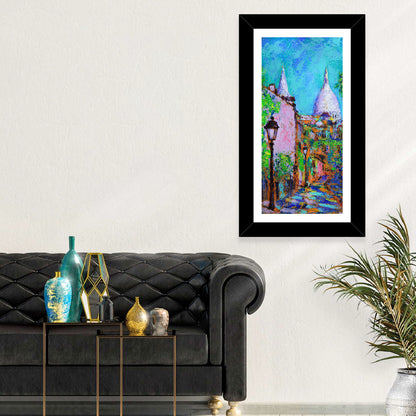 Montmartre Street with Sacre Coeur Dome Wall Art