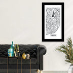 Lisbon Schematic Map Wall Art