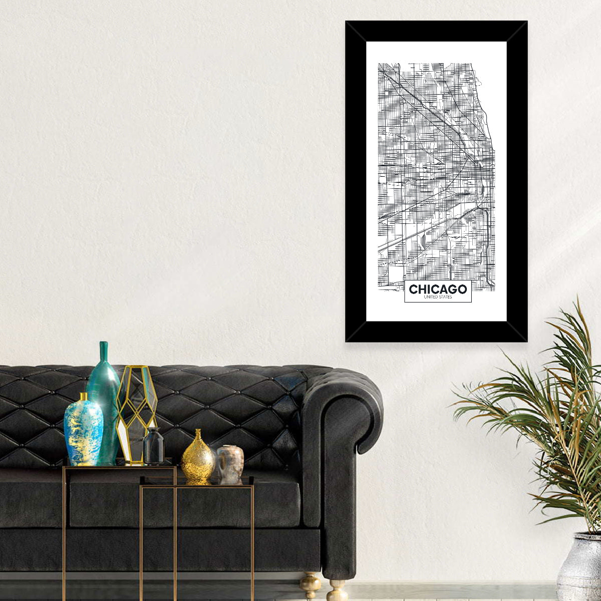 Chicago Street Grid Map Wall Art
