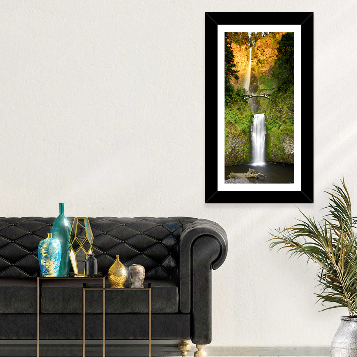 Multnomah Falls at Golden Hour Wall Art
