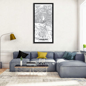 Hamburg City Map Wall Art