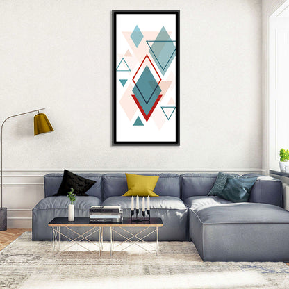 Scandinavian Teal Geometric Abstract Wall Art