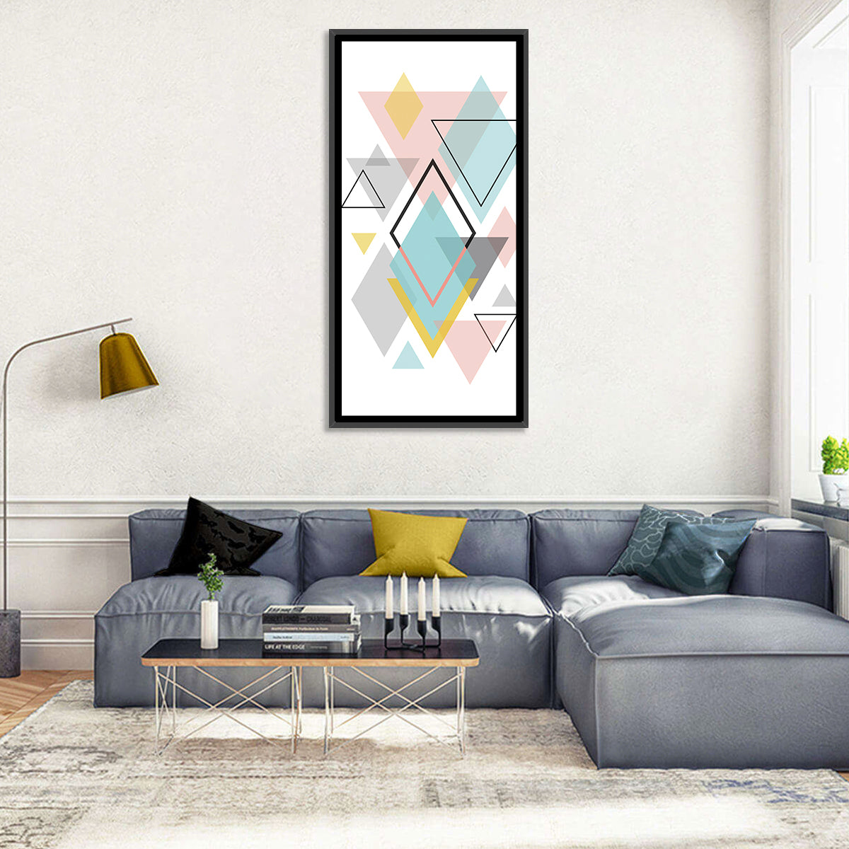 Scandinavian Geometric Pastel Composition Wall Art