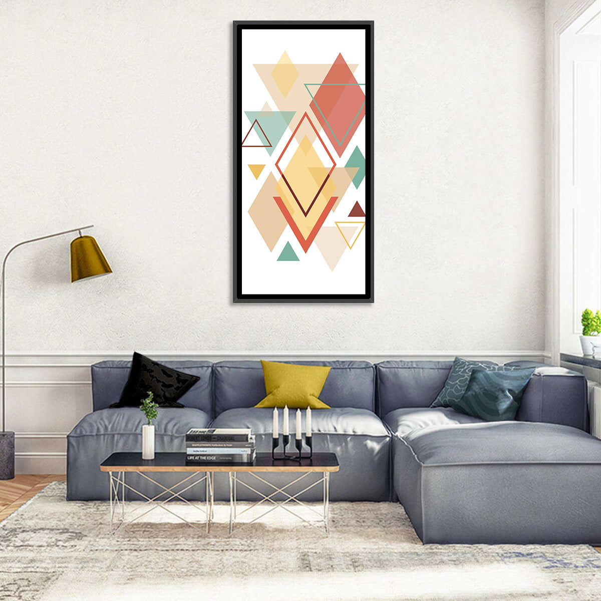 Layered Scandinavian Geometric Abstract Wall Art