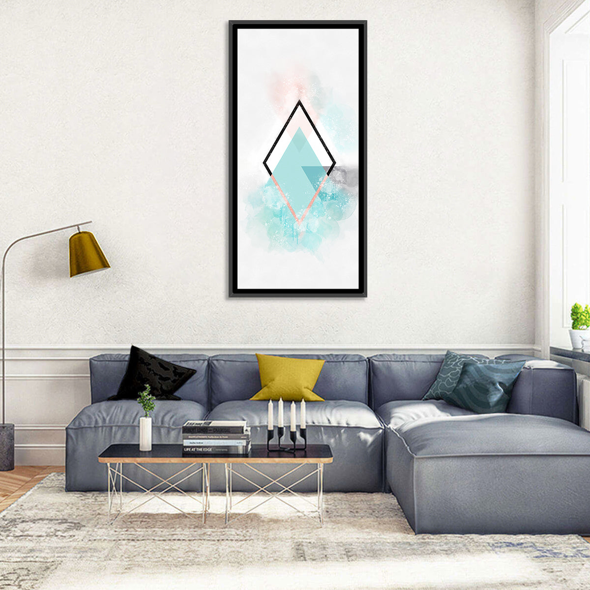 Scandinavian Diamond Geometry Wall Art