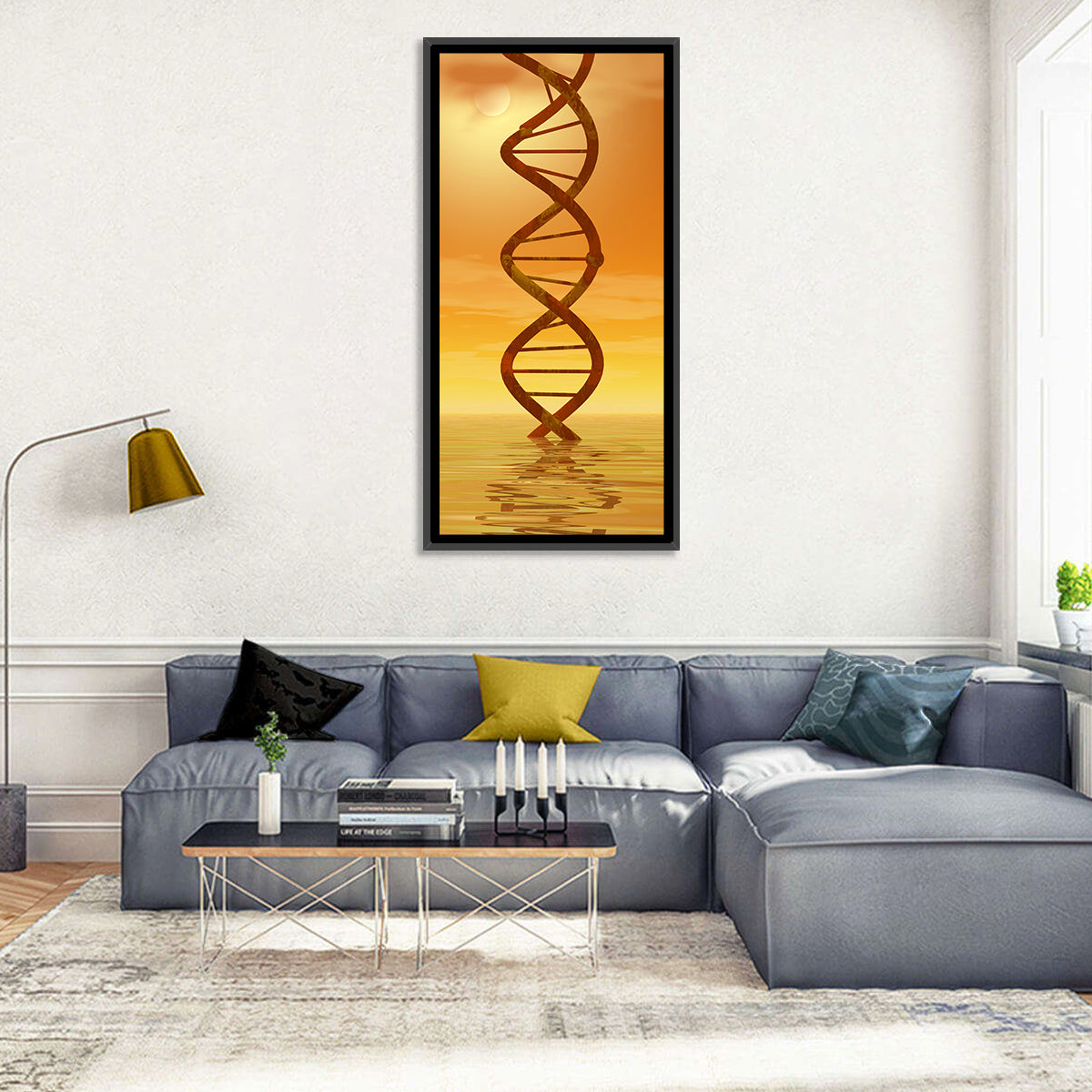 Dna Helix at Sunset Wall Art