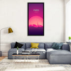 Paris Synthwave Skyline Wall Art