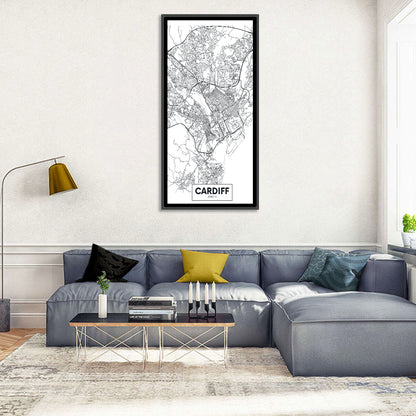 Cardiff City Map Wall Art