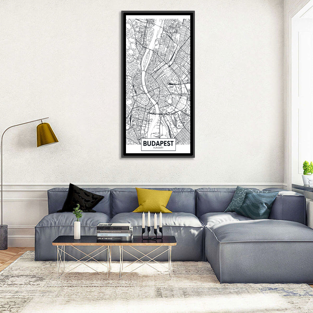 Dublin City Map Wall Art in a room, portrait