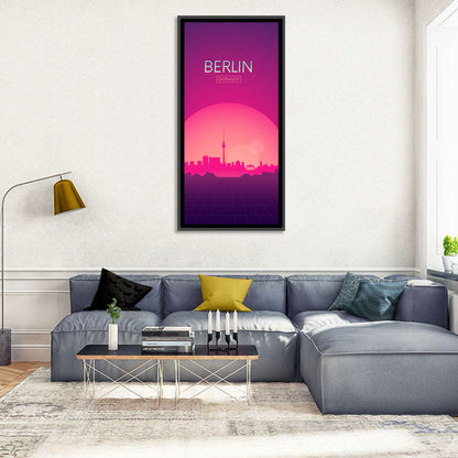 Berlin Tv Tower Synthwave Skyline Wall Art