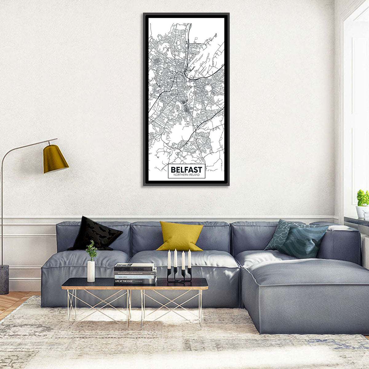 Belfast City Map Wall Art