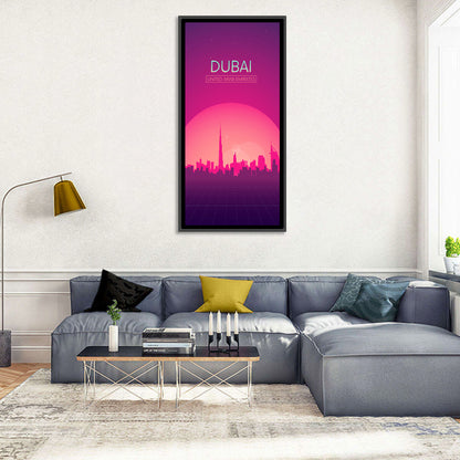 Dubai Retro Skyline Wall Art