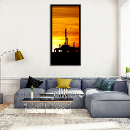 Offshore Oil Rig at Sunset Wall Art